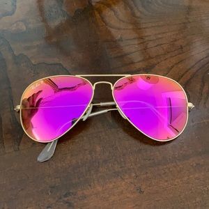 Super cute pink Ray Ban aviator sunglasses